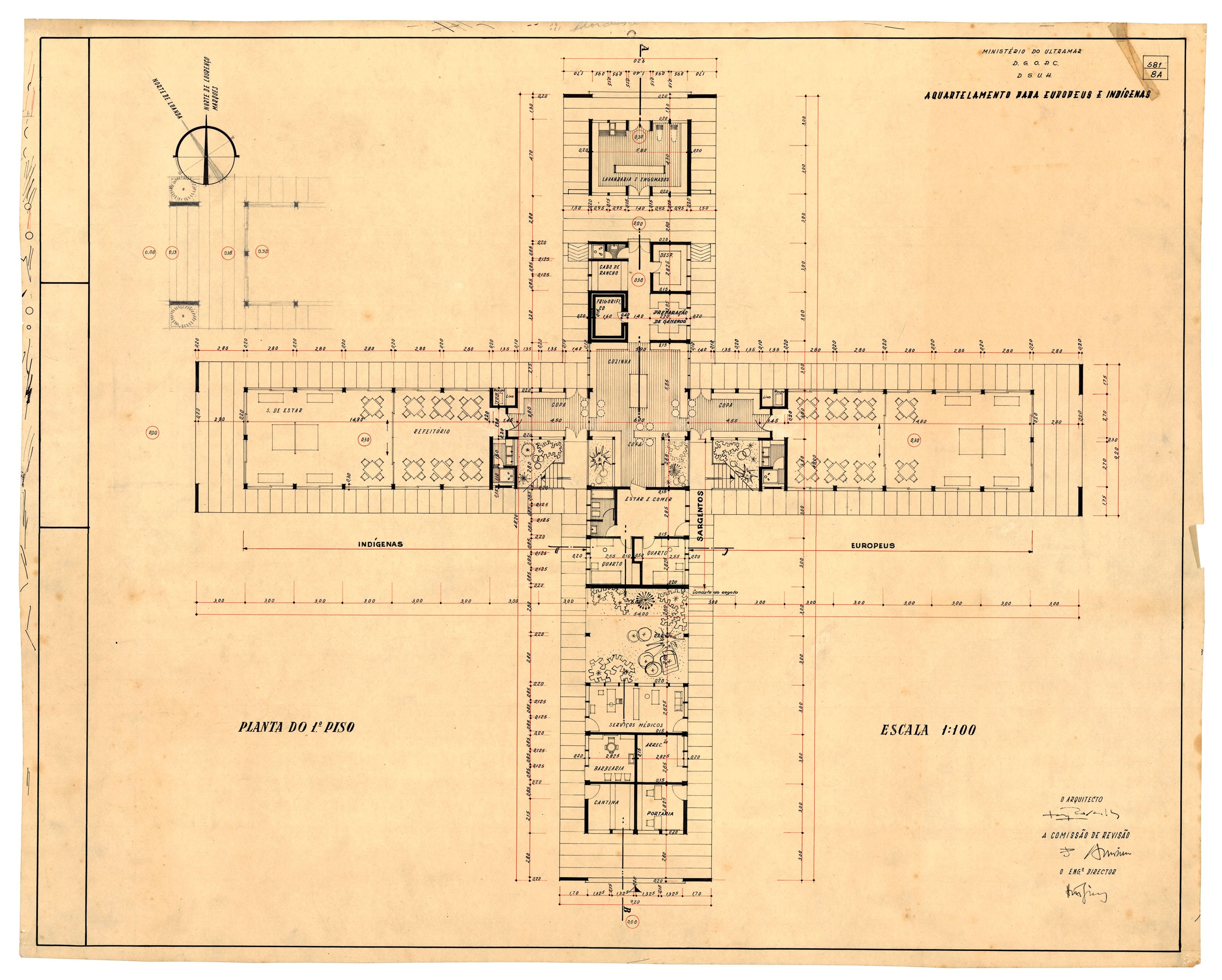 Maputo Naval Radio Station Receiving Centre, Mozambique, 1959. Plan. Credit Portugal, Arquivo Histórico Ultramarino – PT, AHU