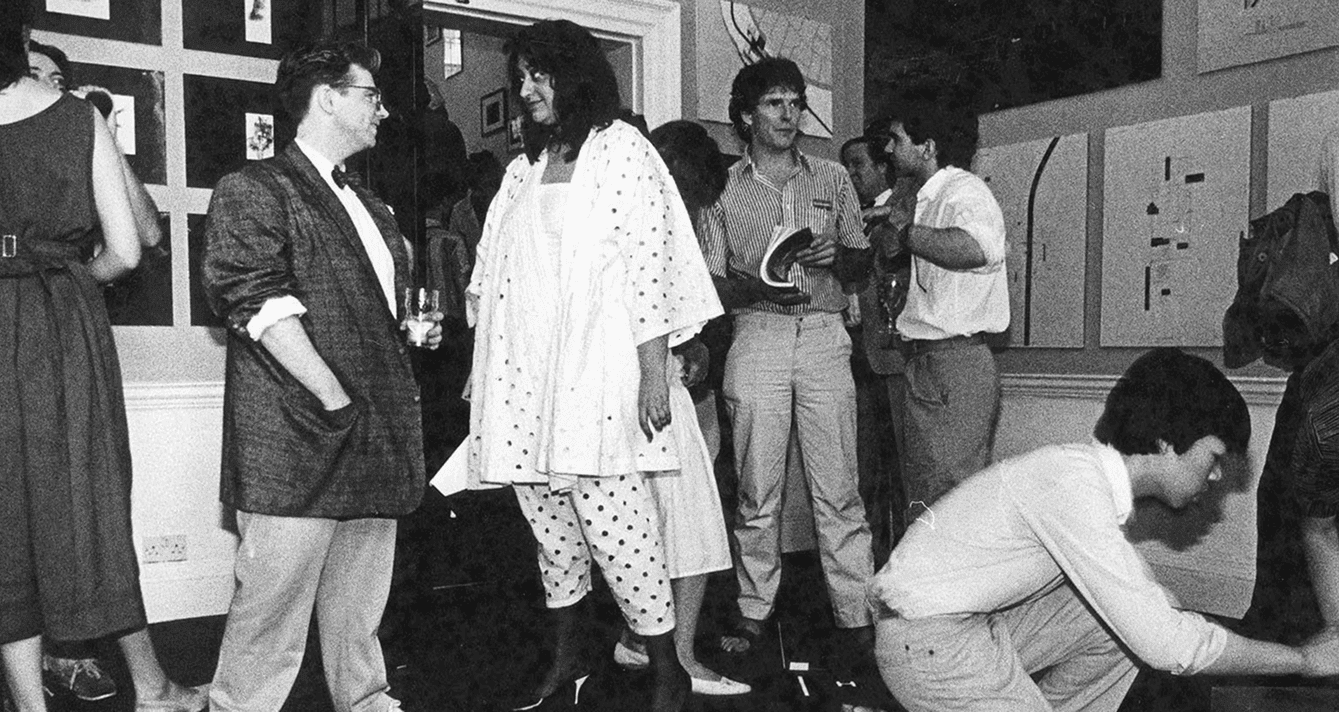 Historical photo of the AA with people interacting